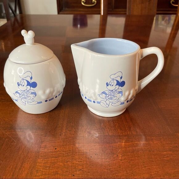 Mickey Mouse Cream and Sugar Set Creamer Milk Coffee Tea Serving Set - Picture 1 of 9